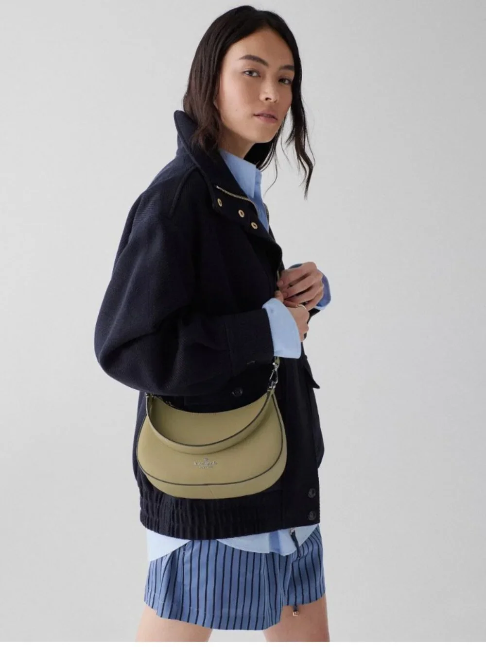 New Kate Spade Paige Shoulder Bag Saffiano Leather Elm